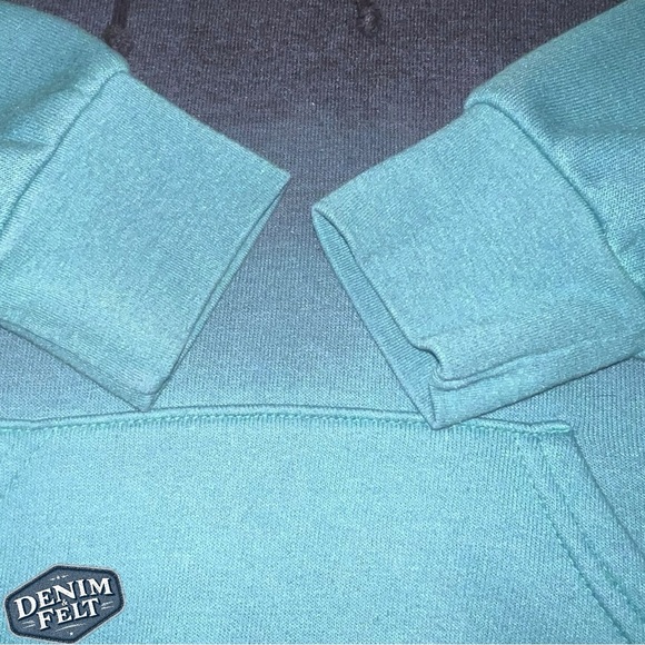 Aviator Nation Women’s Blue/Green Smiley Face Embroidered Hombre V-NeckHoodie😃 - Picture 8 of 13